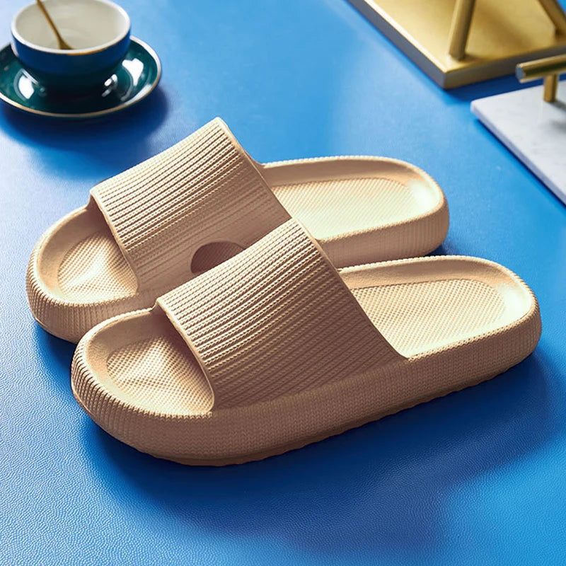 Thick Platform Bathroom Home Slippers Women Fashion Soft Sole EVA Indoor Slides Woman Sandals 2025 Summer Non-Slip Flip Flops